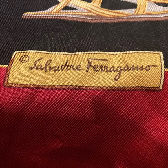 Salvatore Ferragamo vintage silk scarf shoes print - Picture 2 of 4